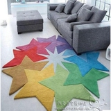 时尚彩色星星异形地毯客厅茶几地毯儿童房床边手工个性地毯定制