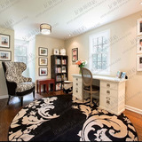 简约现代时尚黑白圆形地毯客厅茶几沙发地毯欧式卧室床尾书房地毯