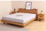 北欧实木床白橡木双人床1.8米1.5米大床现代日式简约婚床卧室家具