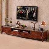大理石电视柜茶几欧式地柜 美式电视机柜茶几组合原木复古