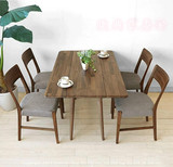 日式白橡木餐桌简约现代饭桌纯实木折叠长方形小户型多功能桌书桌