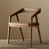 花吉 美式乡村复古咖啡厅椅实木餐椅欧式书桌创意椅子餐厅定制