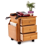 简约现代床头柜带插座可移动三斗柜卧室储物柜实木家具限时抢购价