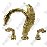 欧式金色大天鹅水龙头 金色浴缸三件套 分体式面盆动物造型水龙头