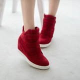 Lady Ankle Wedge Platform women Boots increase sneaker shoes