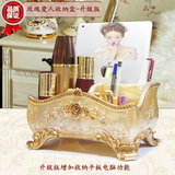 桌面化妆品护肤品收纳盒欧式韩国创意彩妆梳妆台整理收纳架整理盒