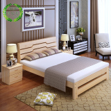 全实木床1.5 1.8松木床 双人床2米 单人床1.2 简约现代成人大床型