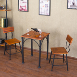 美式复古户外桌椅阳台休闲桌椅三件套咖啡厅奶茶店餐桌椅组合套件