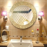 贝壳浴室镜卫生间壁镜手工天然贝壳壁挂镜子地中海卧室简约梳妆镜