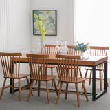 实木餐桌铁艺咖啡厅桌椅组合美式复古办公桌洽谈桌会议桌长桌简约