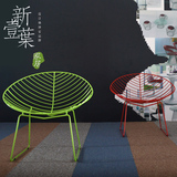 创意时尚铁艺休闲椅铁丝网椅 现代简约不锈钢餐椅靠背椅 金属餐椅