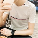 夏季男士短袖T恤 韩版青年白色圆领修身快手紧身半袖打底衫体恤潮
