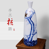 景德镇陶瓷器花瓶 现代客厅高档 手绘青花玄关台面摆件 收藏证书