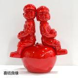 中式创意人物情侣雕塑软装家居饰品艺术品摆件情人节闺蜜结婚礼品