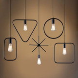 北欧铁艺米字几何吊灯 极简创意个性艺术工业风吧台走廊餐厅灯具