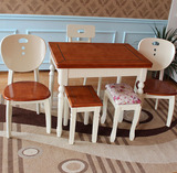 实木折叠现代时尚餐桌椅组合美式简约地中海可伸缩宜家小户型饭桌