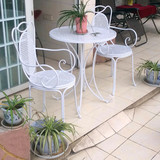 欧式铁艺休闲桌椅三件套餐饮户外阳台咖啡店田园庭院茶几组合