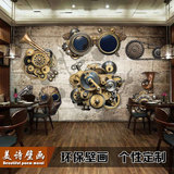 3D立体大型壁画工业金属机械齿轮壁纸网咖酒吧KTV咖啡厅背景墙纸