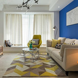 加密加厚地中海晴纶客厅茶几卧室书房样板房欧式抽象格子地毯定制
