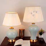 现代新中式美式简约欧式全铜陶瓷台灯客厅卧室床头灯高档装饰灯具