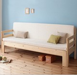 办公室实木沙发床客厅卧室沙发床现代简约双人沙发床田园型单人床
