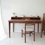 橡尚实木橡木黑胡桃木书桌 单人双人客厅卧室 简约现代书桌电脑桌