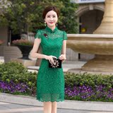 2016夏装新款中国风复古蕾丝旗袍连衣裙女时尚改良修身包臀一步裙