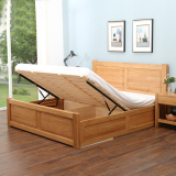 北欧宜家实木床 日式简约1.5/1.8米全橡木双人床 现代卧室家具