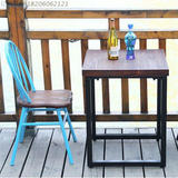 特价复古实木铁艺餐桌正方形小餐桌饭桌小方桌餐厅咖啡奶茶店桌椅