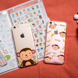 可爱猴子香蕉iPhone6s手机壳苹果6plus软壳保护套4.7透明壳6s外壳