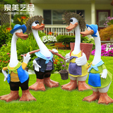 卡通动物鸭子摆件花园庭院子幼儿园户外装饰品园林雕塑树脂工艺品