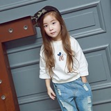 韩版童装2016春季新品女童卡通小蜜蜂印花卫衣
