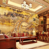 古典古代中式名画墙纸客厅电视背景墙壁纸卧室清明上河图定制壁画