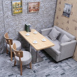 现代简约咖啡馆歺桌椅沙发组合实木布艺西餐厅奶茶店卡座双人单吧