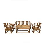 仿古家具中式实木皇宫椅沙发 客厅古典榆木太师椅原木头沙发组合