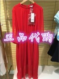 现货专柜正品 Lagogo拉谷谷2016夏季新款红色连衣裙FBB933G950