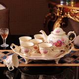 欧式茶具套装带托盘高档陶瓷咖啡杯具宫廷整套英式下午茶茶具茶壶