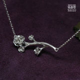 异喜堂原创设计手工银饰纯银990足银女锁骨链吊坠 绽放的玫瑰