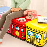 创意收纳凳儿童卡通汽车储物椅可坐人折叠小凳子多功能玩具收纳箱