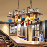 北欧复古工业风餐厅艺术装饰灯具创意吧台咖啡厅酒吧玻璃酒瓶吊灯