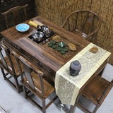 茶桌椅组合 仿古中式功夫茶桌实木泡茶台茶艺桌南榆木茶几 简约