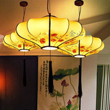 新中式吊灯布艺灯具仿古手绘艺术灯笼古典客厅餐厅会所中国风灯笼