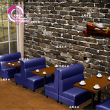 定做loft西餐咖啡厅沙发甜品奶茶店单双三人皮布艺卡座桌椅组合