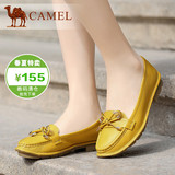 camel骆驼女鞋 真皮休闲低跟浅口单鞋女 平底舒适妈妈鞋