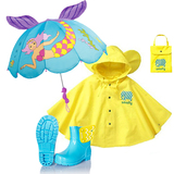 韩国时尚可爱卡通男女儿童宝宝天使翅膀雨衣雨披雨伞雨鞋套装包邮