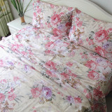 欧美风宜家花朵纯棉斜纹印花单件 床单被罩枕套 需单拍 1.5/1.8床