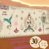 泰式3D美女瑜伽大型壁画 东南亚风情墙纸健身房瑜伽室美容院壁纸