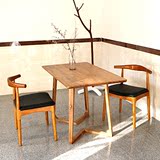 仿古实木餐椅办公桌椅咖啡酒吧餐饮椅子 美式铁艺北欧式肯尼迪椅