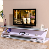 简约钢化玻璃电视机柜 客厅家具储物柜简易小户型电视柜不锈钢