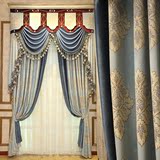 欧式窗帘客厅别墅成品定制窗帘卧室遮光雪尼尔加厚提花窗帘布料